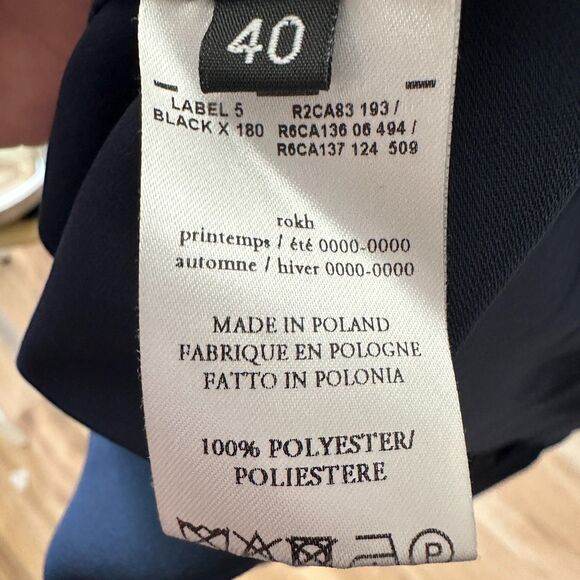 Rokh One Shoulder Midi Sheath Dress Navy Blue Size 40 US 8 - Picture 12 of 12